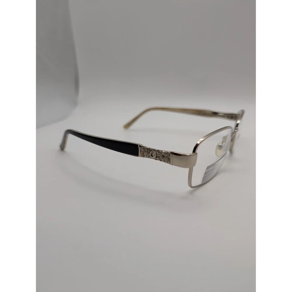 Oleg Cassini OCO505 Eyeglasses Frames Only Silver Full Rim Crystal Hinge 53mm
